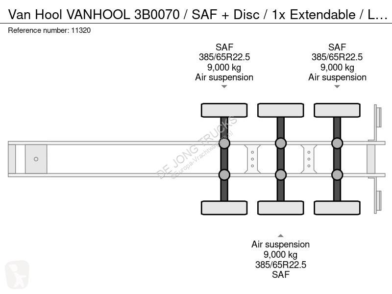 نصف مقطورة Van Hool VANHOOL 3B0070 / SAF + Disc...