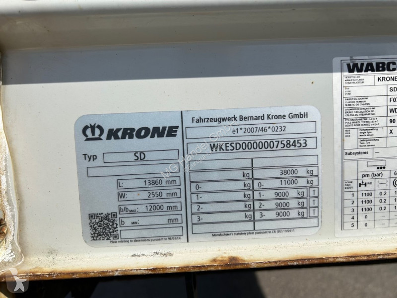نصف مقطورة Krone SD Tautliner, Edscha-Verdeck,...