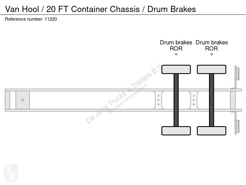 نصف مقطورة Van Hool / 20 FT Container Chassis /...
