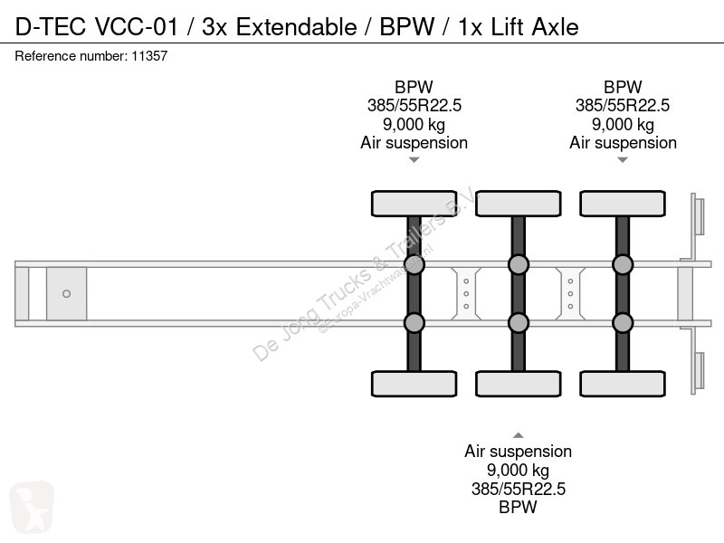 نصف مقطورة D-TEC VCC-01 / 3x Extendable / BPW /...