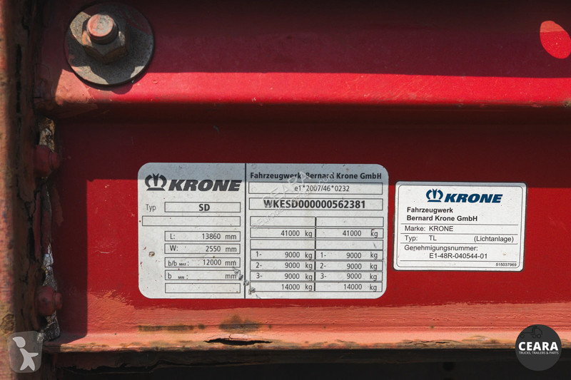 نصف مقطورة Krone 3 axles BPW TAMBOUR BACHE