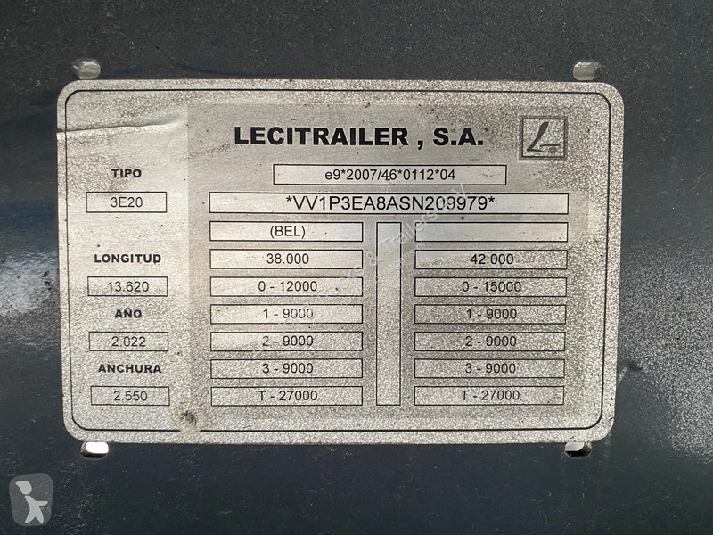 نصف مقطورة Lecitrailer N/A 3E20 / Closed Box /...