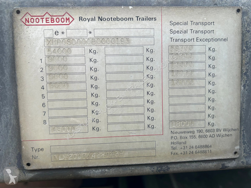 Náves na prepravu strojov Nooteboom 58-04 HEAVY...