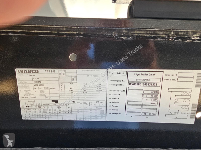 نصف مقطورة Kögel SKM18*elektr.Verdeck,...