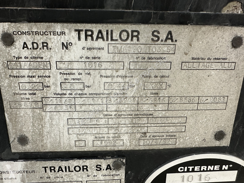 Semirremolque Trailor Tank 39000 L