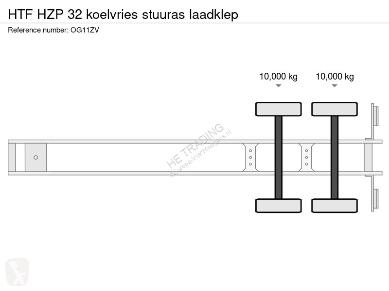 Semitrailer HTF HZP 32 koelvries stuuras laadklep