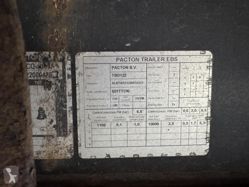 Pacton TI-001 1 AXLE BPW - SLIDING ROOF...