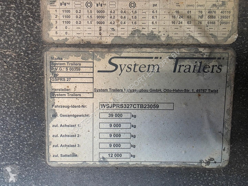 System Trailers GSPRS 27 - SAF Axles - Disc...
