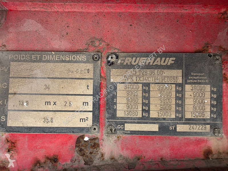 Fruehauf SMB - DISC 3-axle flatbed semi-trailer...