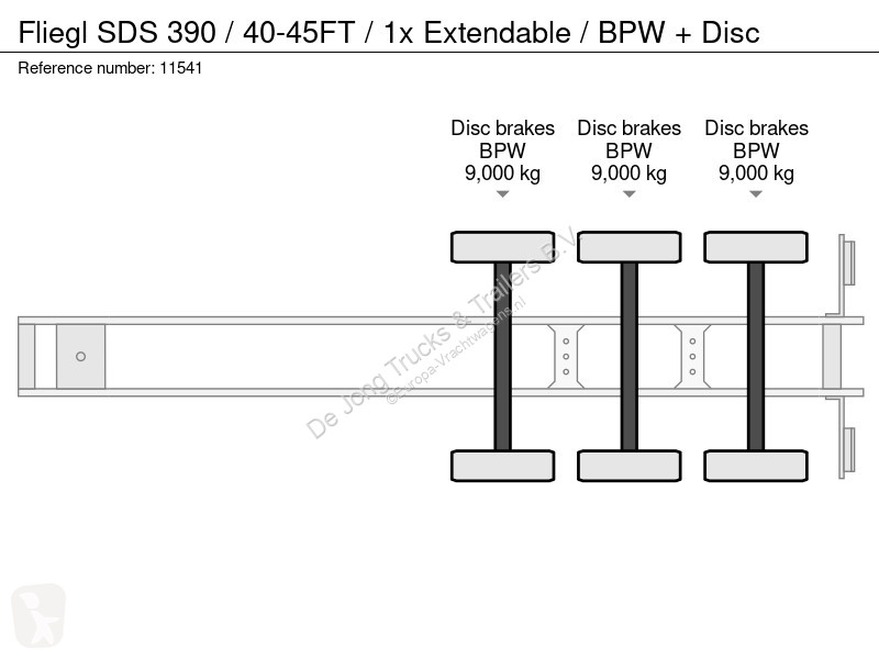 Fliegl / 40-45FT / 1x Extendable / BPW + Disc...