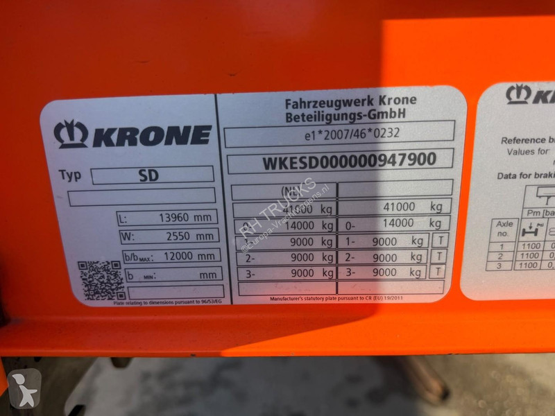 Oplegger Krone 3 AXLE BPW - SLIDING ROOF