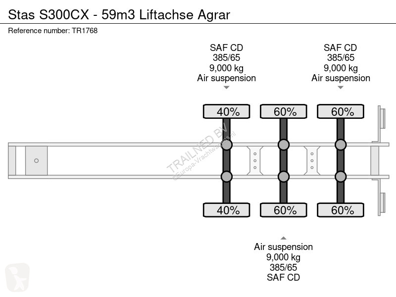 Semiremorca Stas S300CX - 59m3 Liftachse Agrar
