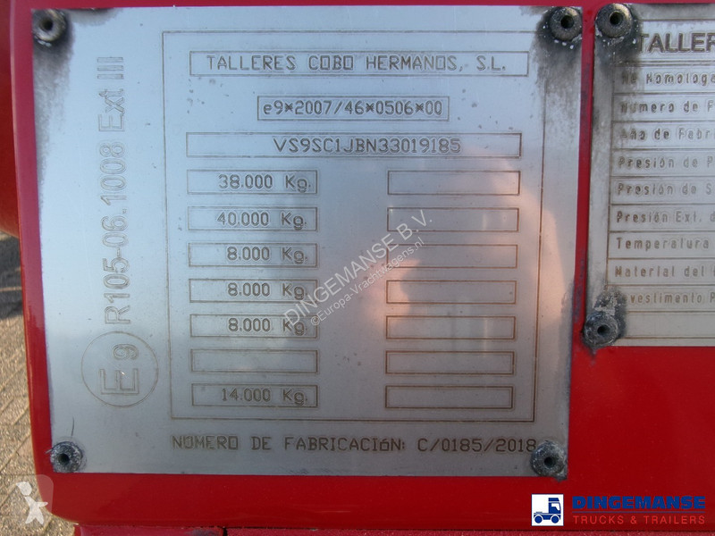 Semi reboque Cobo Bitumen tank inox 34 m3 / 1 comp
