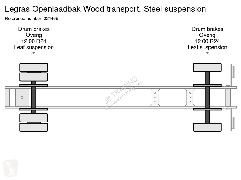 Semiremorca Legras Openlaadbak Wood transport,...