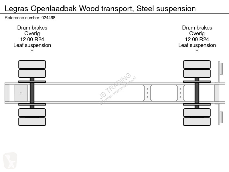 Semiremorca Legras Openlaadbak Wood transport,...