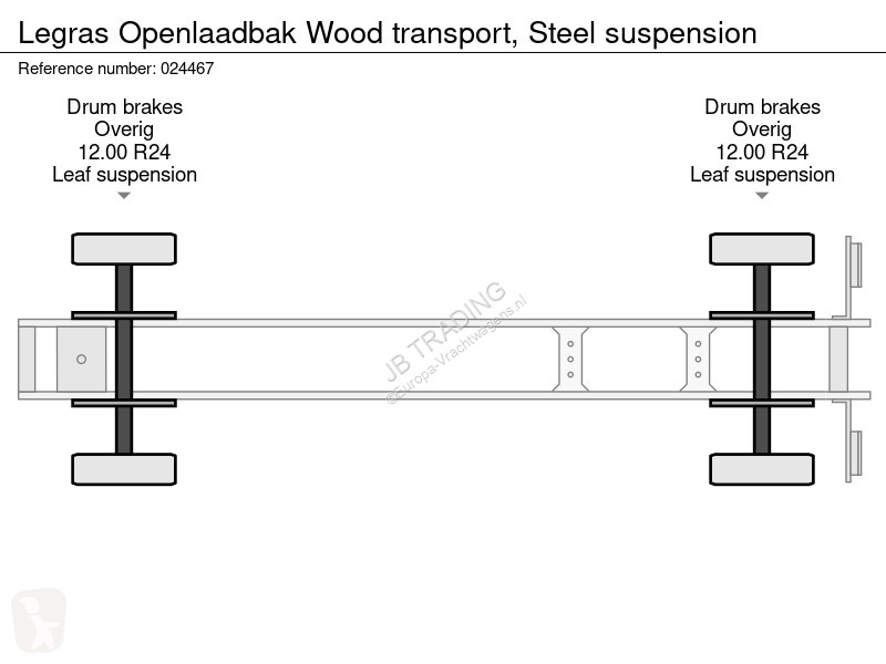 Semiremorca Legras Openlaadbak Wood transport,...