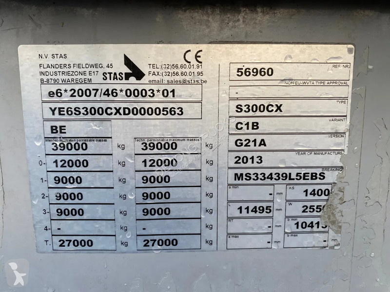 Sættevogn Stas S300CX / Tipper ALU / 55 3 /...