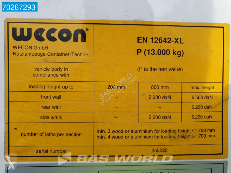 Oplegger Wecon WPR 715 SG 6X2 Durchladesysteem...