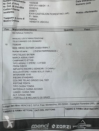 Semitrailer Menci RIBALTABILE POSTERIORE SA 700R