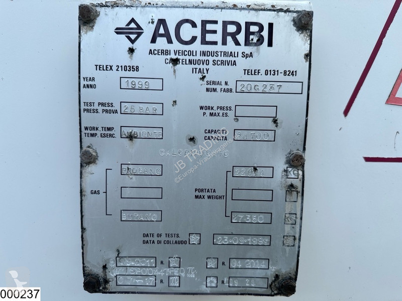 Semi reboque Acerbi Gas 54700 Liter, LPG GPL...