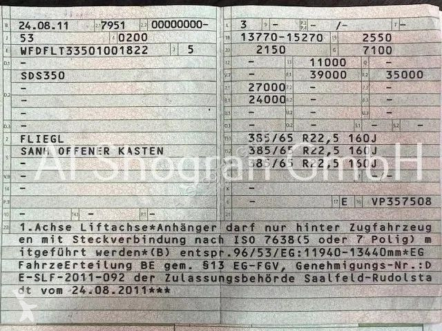 نصف مقطورة Fliegl BPW/Lenk + Liftachse...