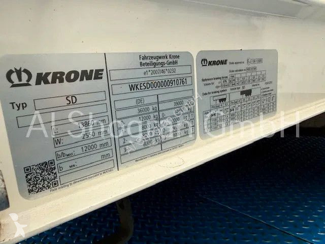 Semi remorque Krone Edscha / 3 x Achsen /...