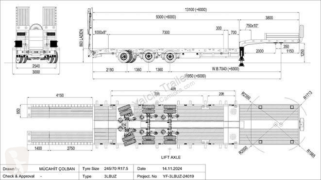 Nosič strojů Yalcin PTE ENGIN 3 ESSIEUX EXTENSIBLE