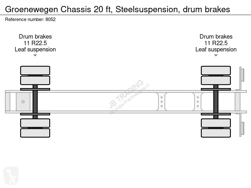نصف مقطورة Groenewegen Chassis 20 ft,...