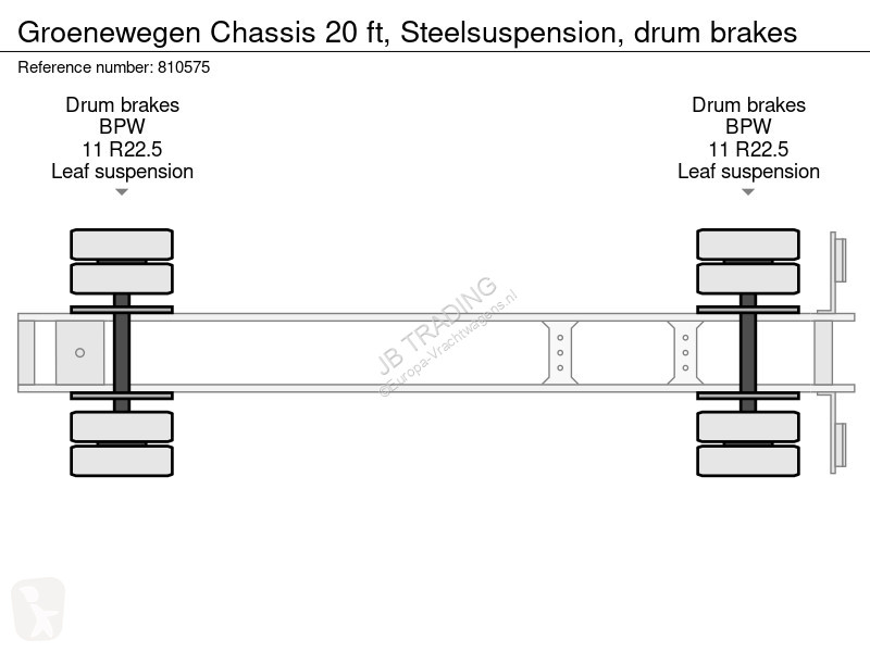نصف مقطورة Groenewegen Chassis 20 ft,...