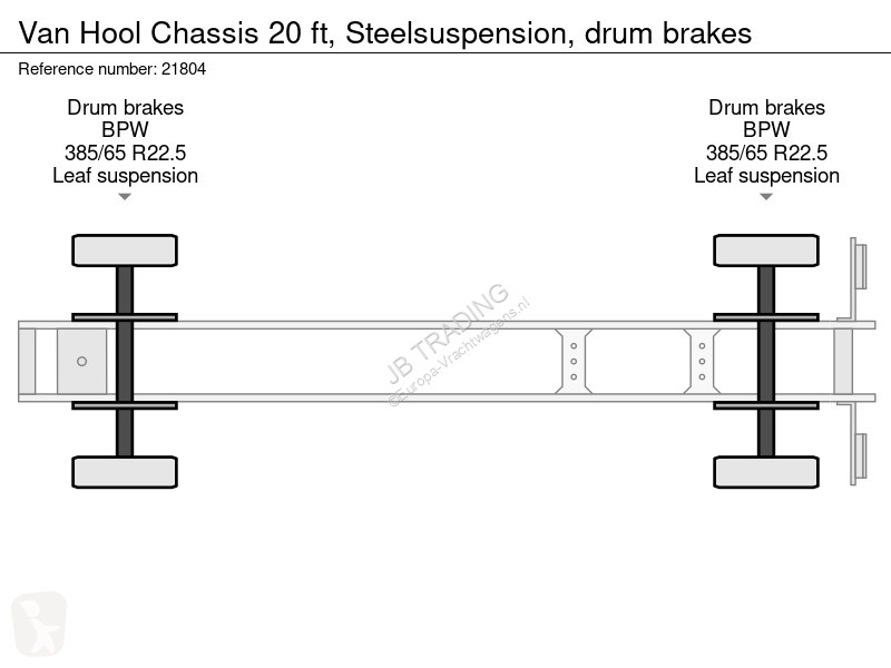نصف مقطورة Van Hool Chassis 20 ft,...