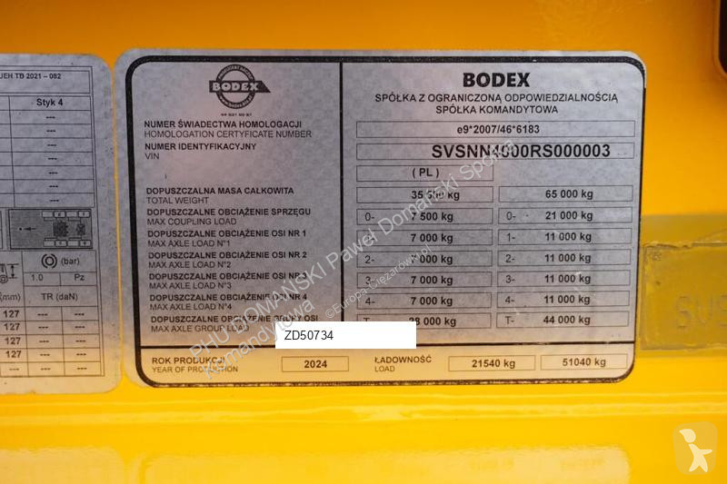Semirimorchio Bodex / NISKOPODWOZIOWA / 4 OSIE...