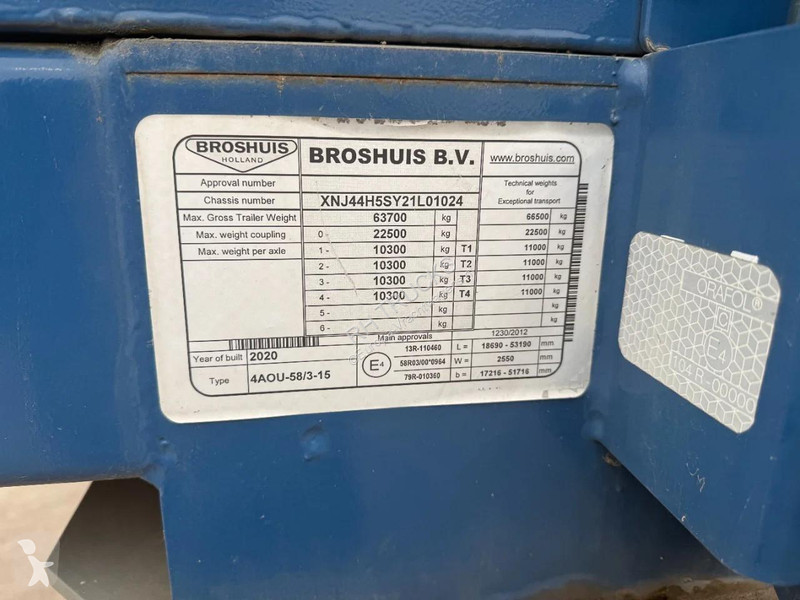 نصف مقطورة Broshuis 3 X 4AOU-58 3-15, 2014,...