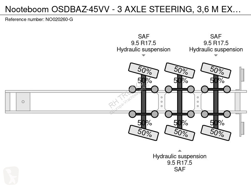 نصف مقطورة Nooteboom BAZ-45VV - 3 AXLE...