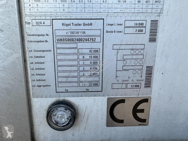 نصف مقطورة Kögel S24-4 CARRIER VECTOR 1550 3X...