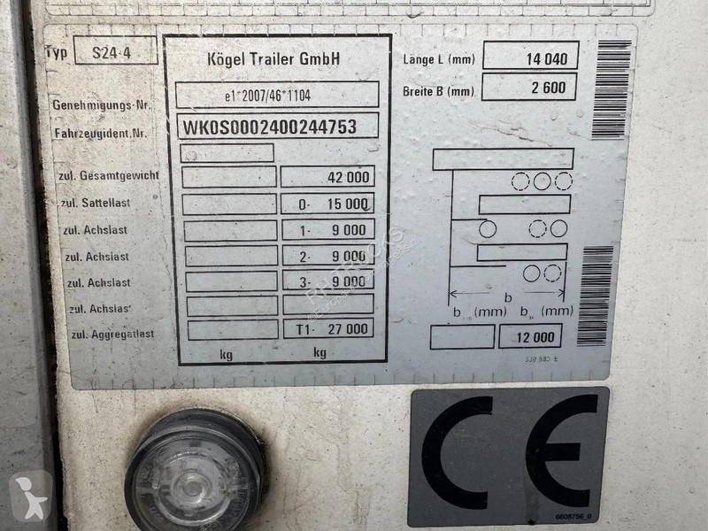 نصف مقطورة Kögel S24 4 CARRIER VECTOR 1550 TÜV...
