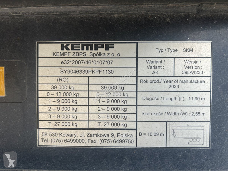 نصف مقطورة Kempf SKM 39 Alu-Kastenmulde 55m³...