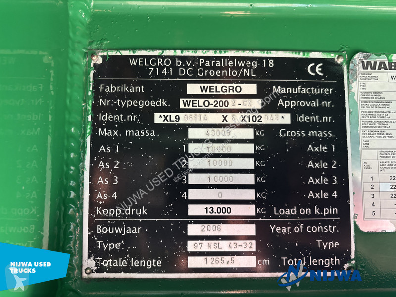 Welgro 97 WSL 43-32 Liftas + 58,40 m3 semi-trailer