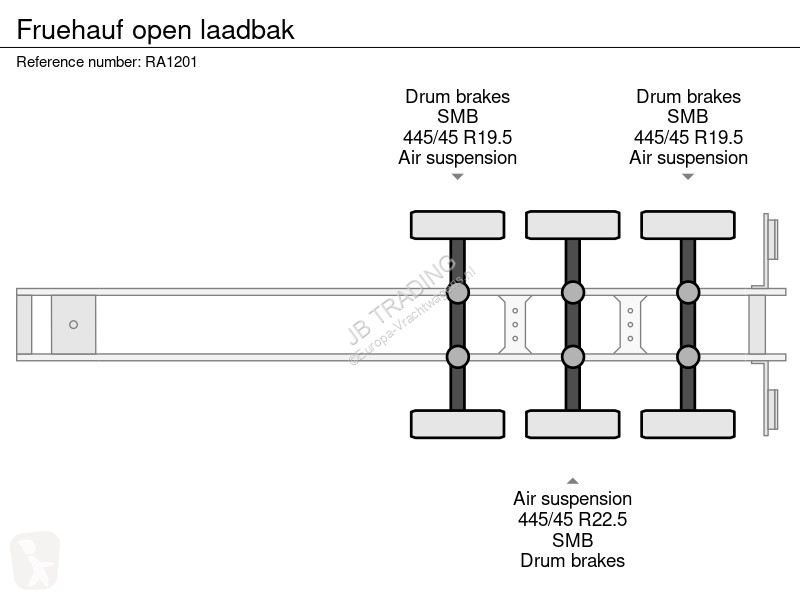 Fruehauf open laadbak semi-trailer