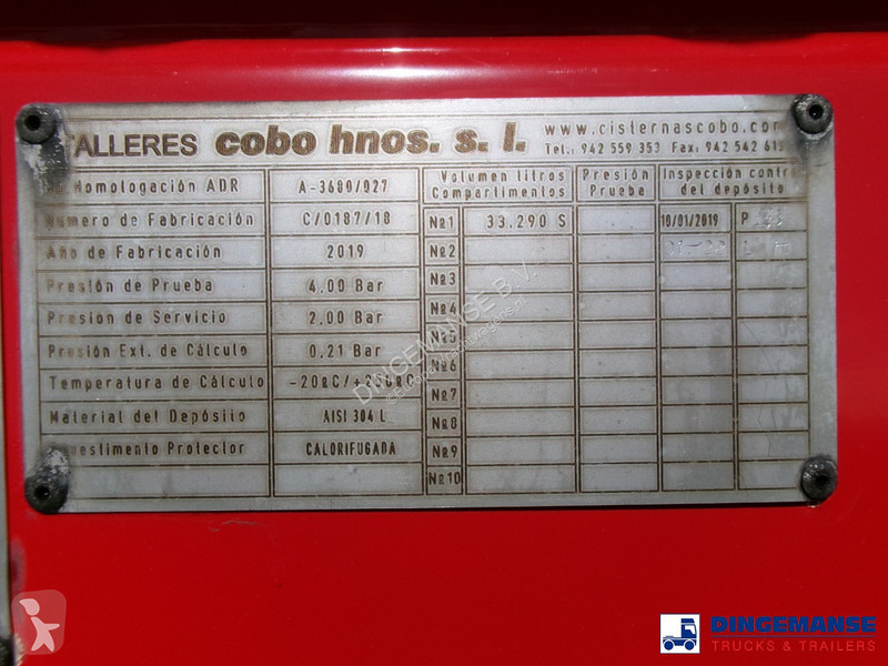 Semiremorca Cobo Bitumen tank inox 34 m3 / 1 comp