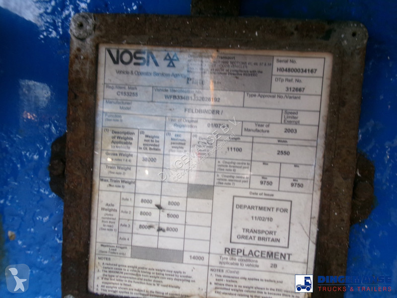 Semi reboque Feldbinder Powder tank alu 41 m3...