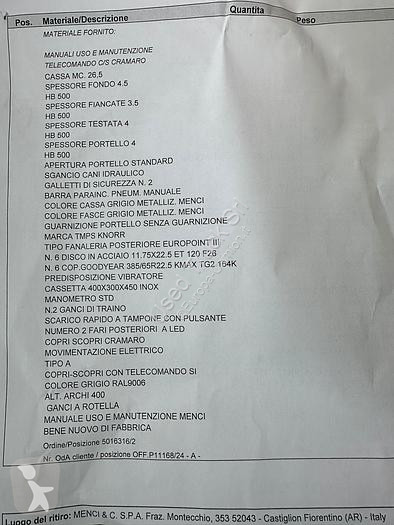 Semitrailer Menci RIBALTABILE POSTERIORE SA 700R