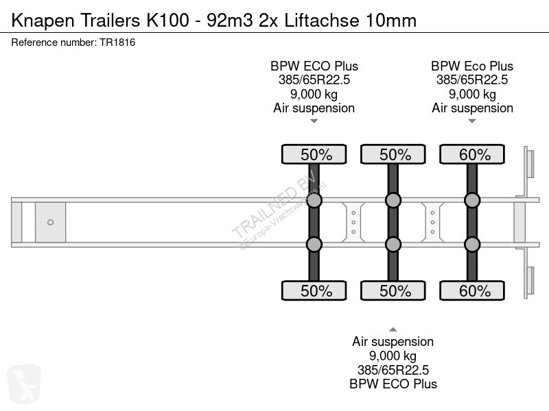 Semiremorca  K100 - 92m3 2x Liftachse 10mm