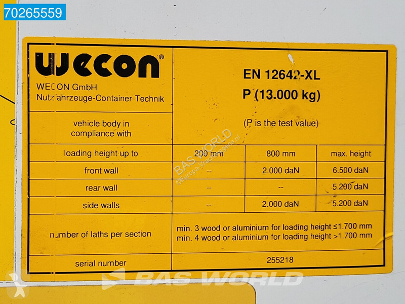 Semirimorchio Wecon WPR 715 SG Durchladesysteem...