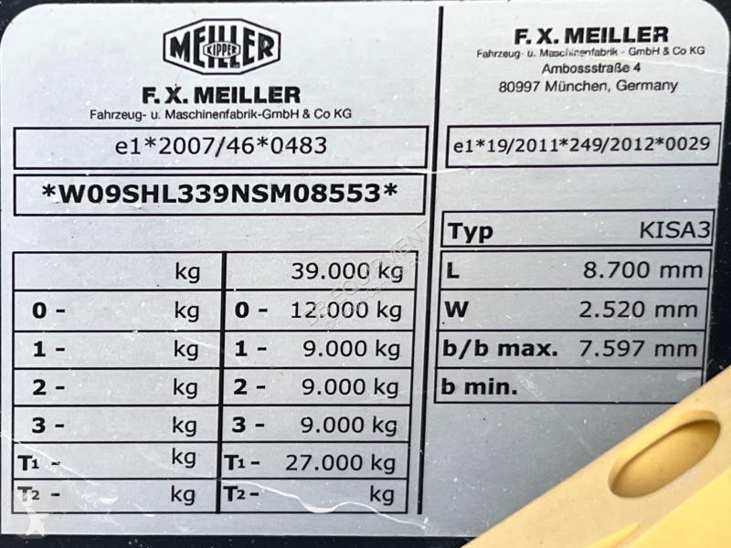 Semitrailer Meiller  Semi benne 3 essieux KISA 3