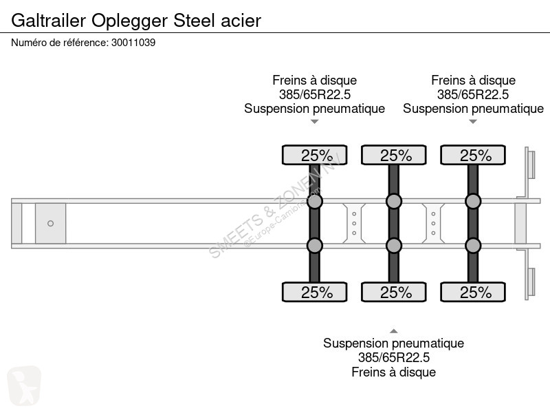 نصف مقطورة Galtrailer Oplegger Steel acier