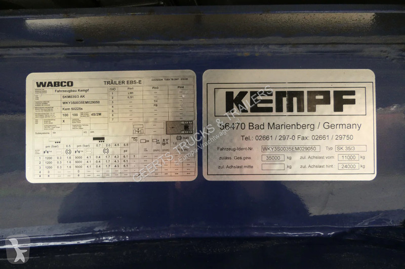 نصف مقطورة Kempf SKM 35/3 | Tipper/Kipper |...