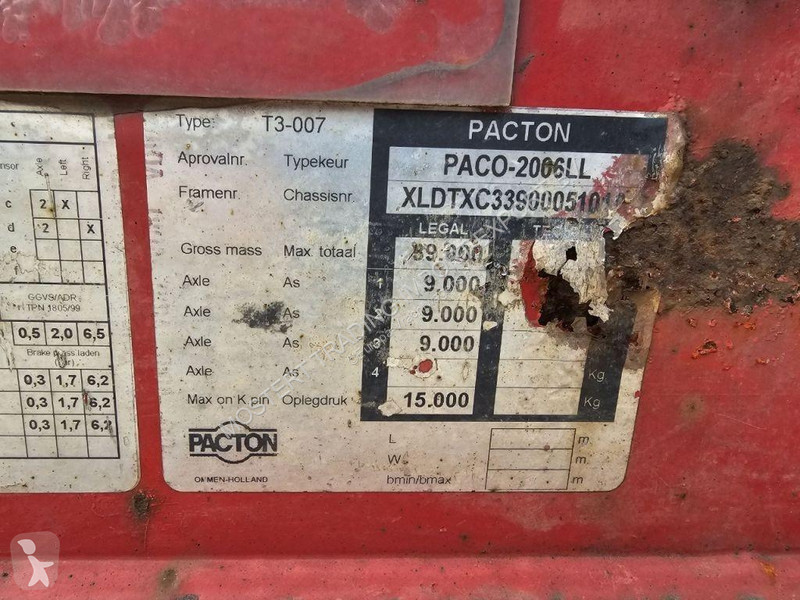 نصف مقطورة Pacton BPW Pacton Container Chassis...