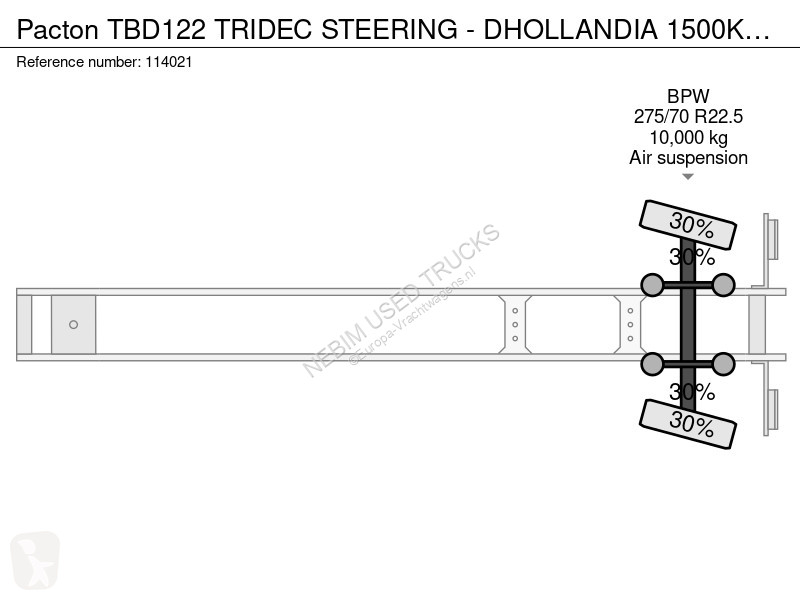 Semitrailer Pacton TBD122 TRIDEC STEERING -...