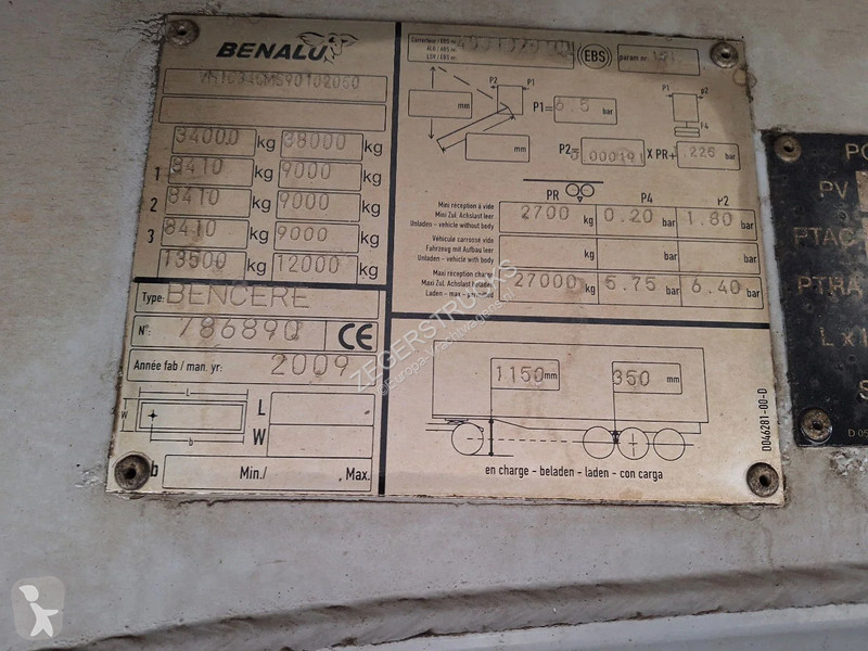 نصف مقطورة Benalu C34CMS01 44cub