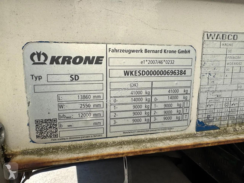 Oplegger Krone 3 AXLE + DHOLLANDIA LIFT 2000 KG...